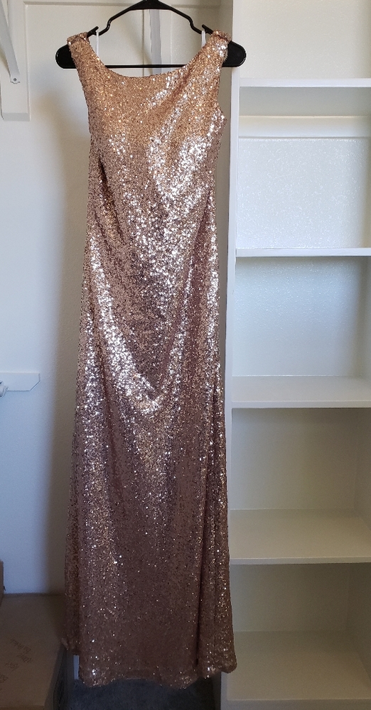 Christina Wu rose gold sequin dress 22704